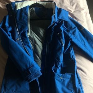 Down jacket, A&F coral blue. Adjustable size